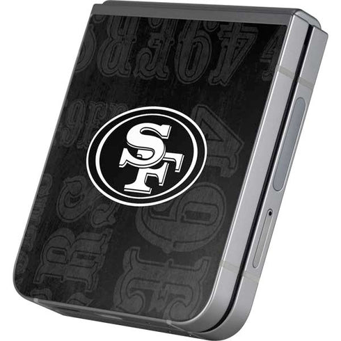 NFL San Franciso 49ers Black & White Galaxy Z Flip6 Skin
